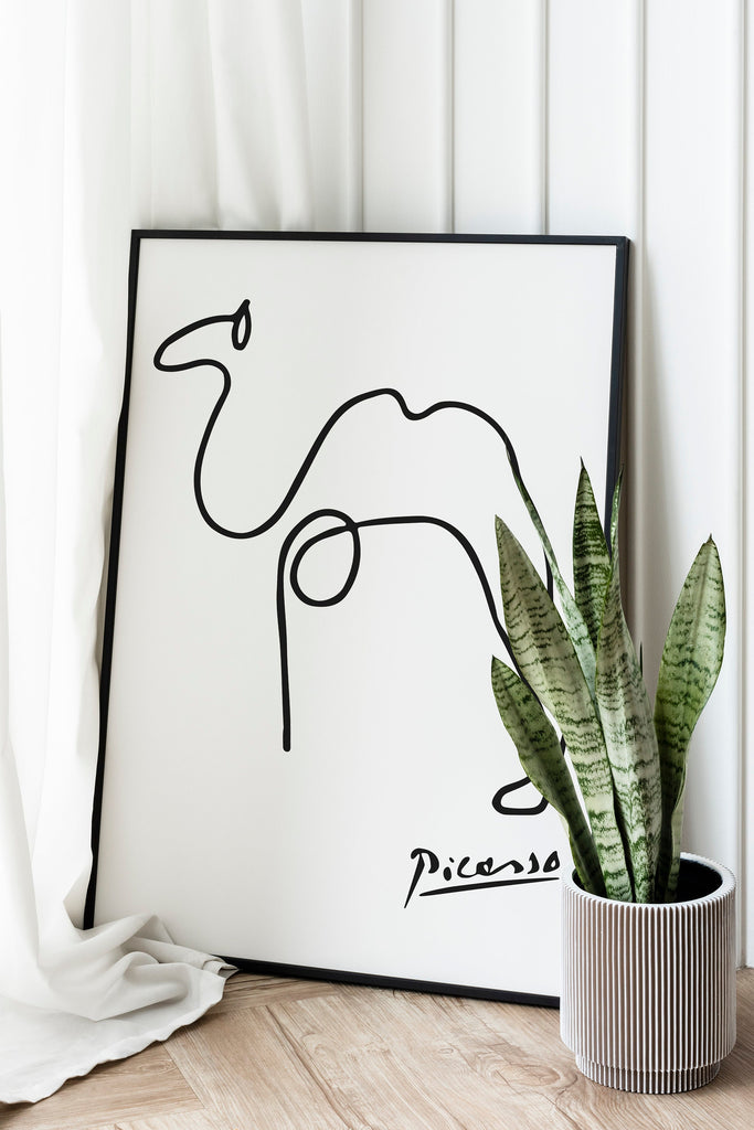 Picasso's Camel line drawing Poster Art | Exhibition Print in High