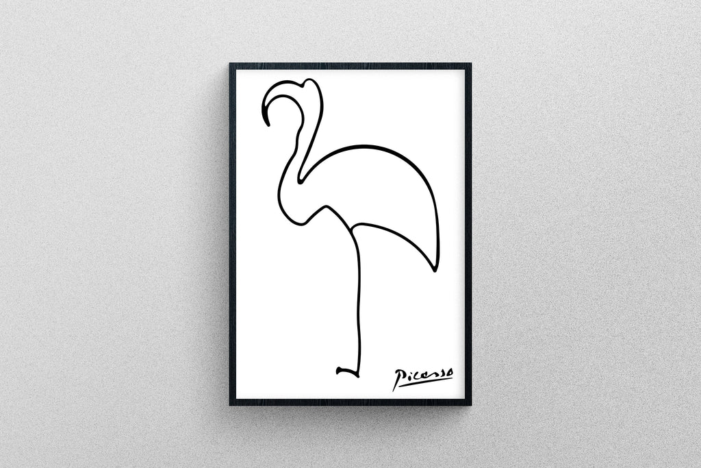 Picasso's Flamingo line drawing Poster Art | Exhibition Print in High Resolution