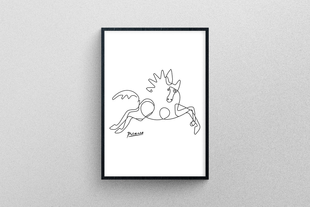 Picasso's Gallop Horse Poster Art Drawing | Exhibition Print in High Resolution