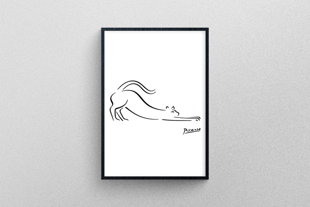 Picasso's Cat Stretch Drawing | Exhibition Print in High Resolution