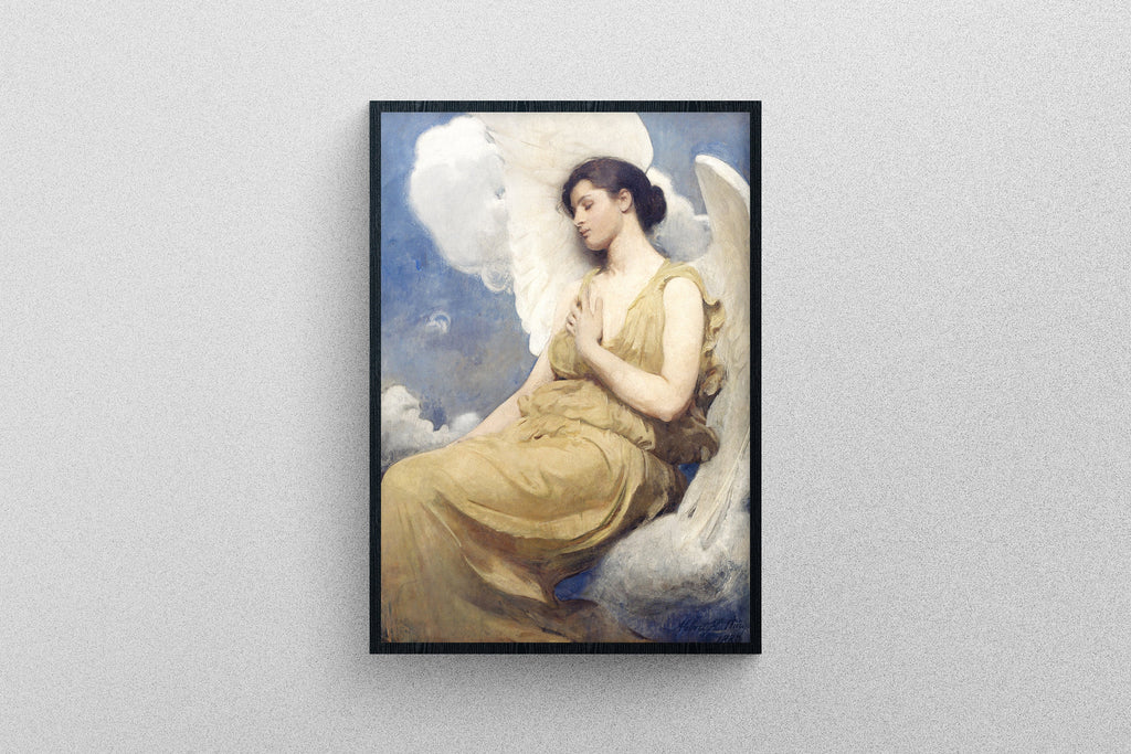 Winged Figure Art Print, Abbott Handerson Thayer old Vintage Poster