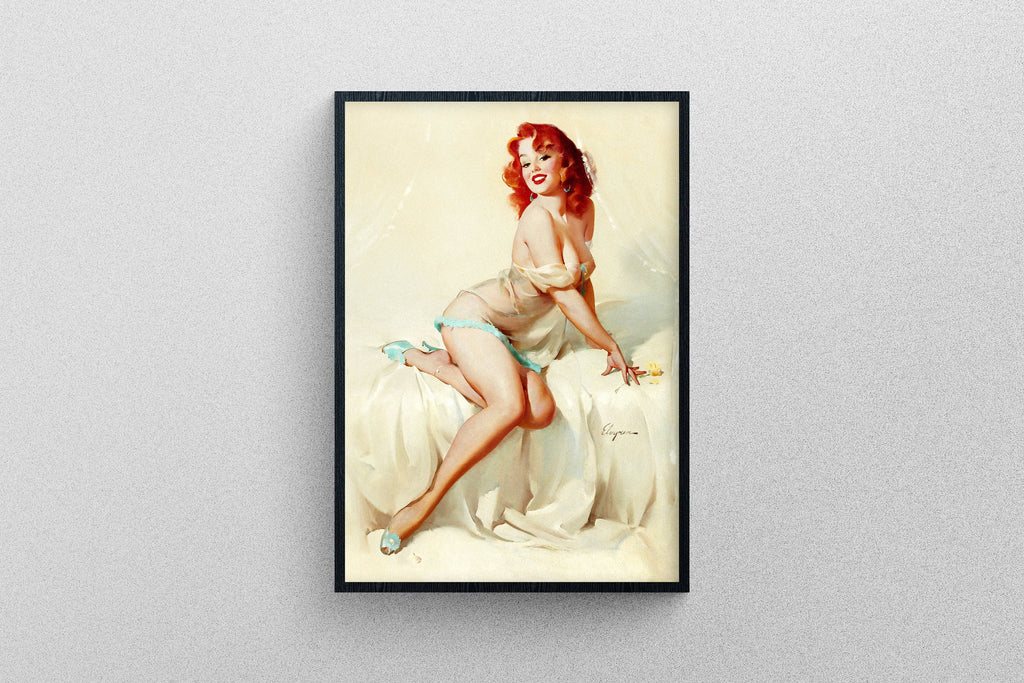 Pin-Up Bedside Manners 1950s Red headed Retro Women Print