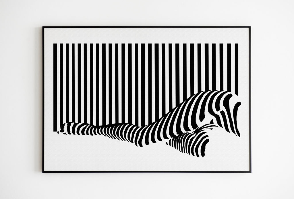 Monochrome Barcode Woman Legs Poster Art