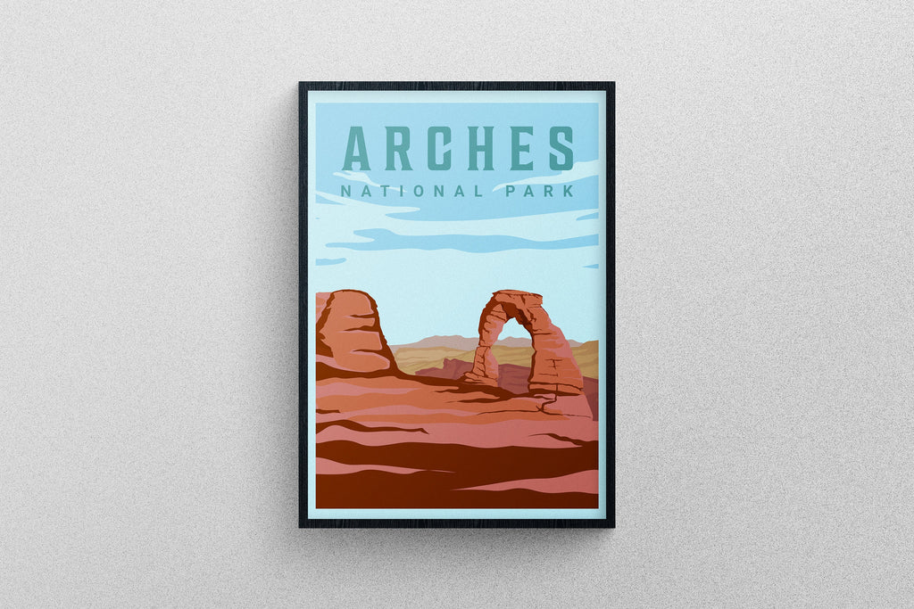 Arches National Park Poster, Contemporary Illustration Art Print