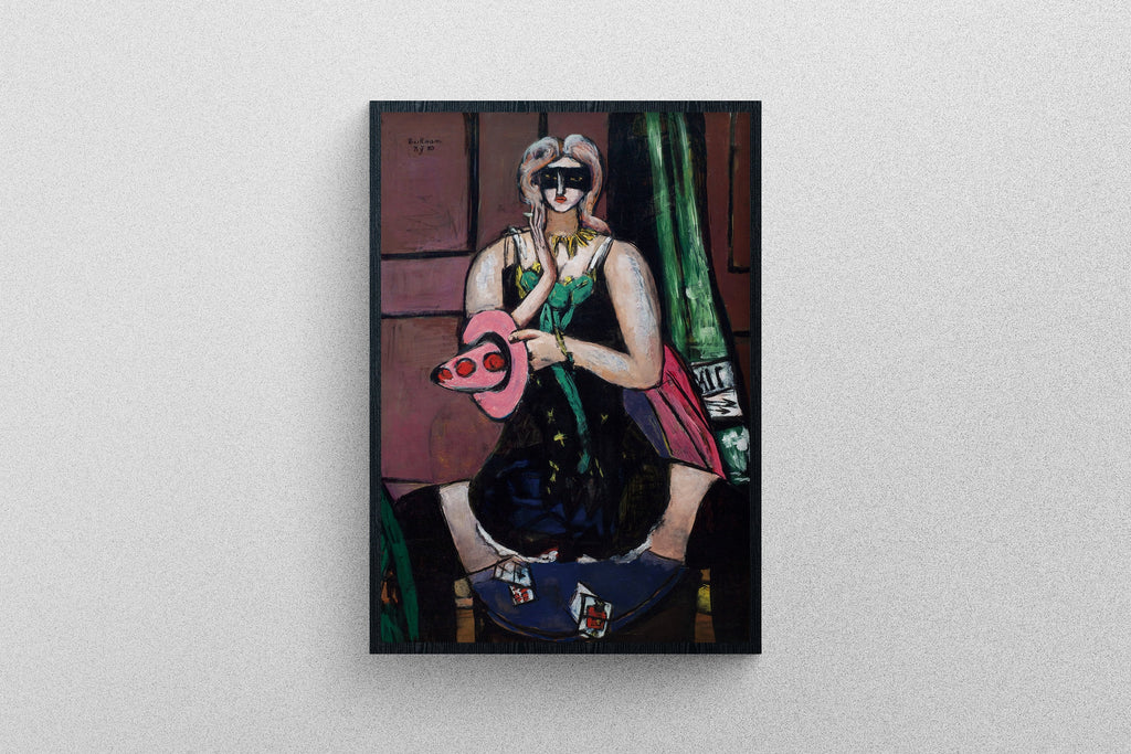 Carnival Mask, Green, Violet, and Pink Poster Art | Exhibition Print in High Resolution