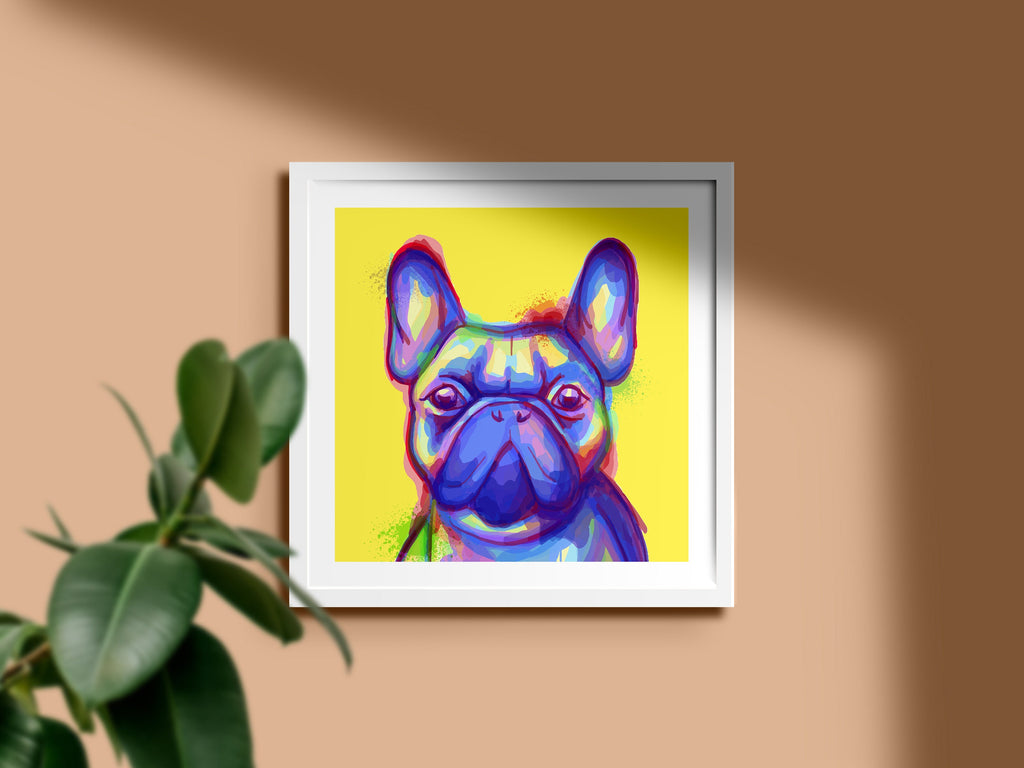 French bulldog Watercolour Painting Pop Art Print