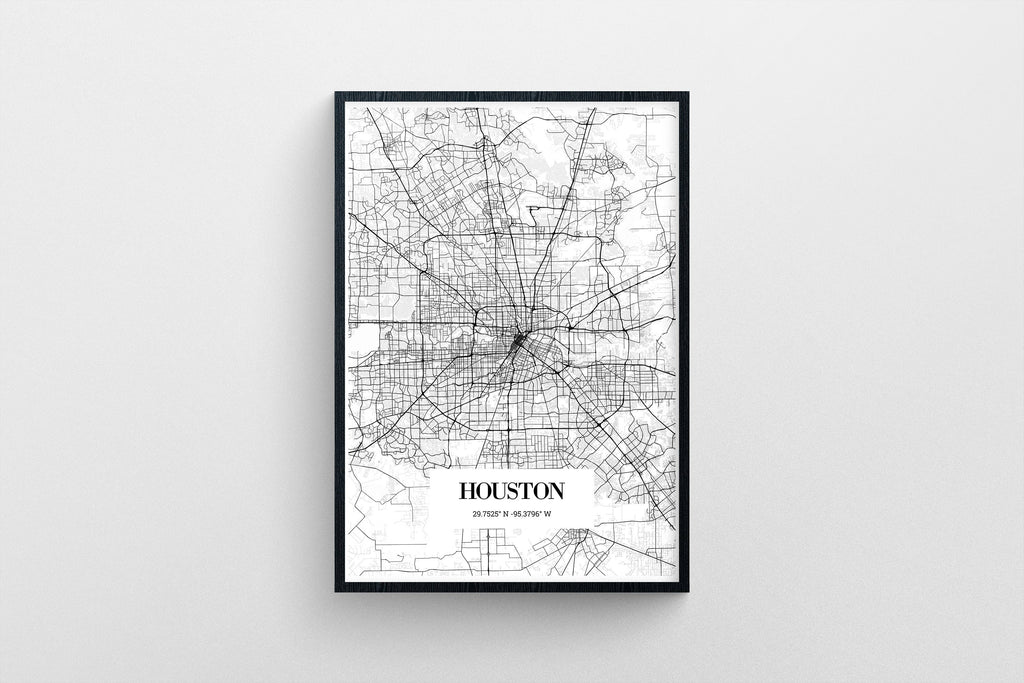 Houston Texas City Map Poster Street Map America, USA Print Home Gift ...