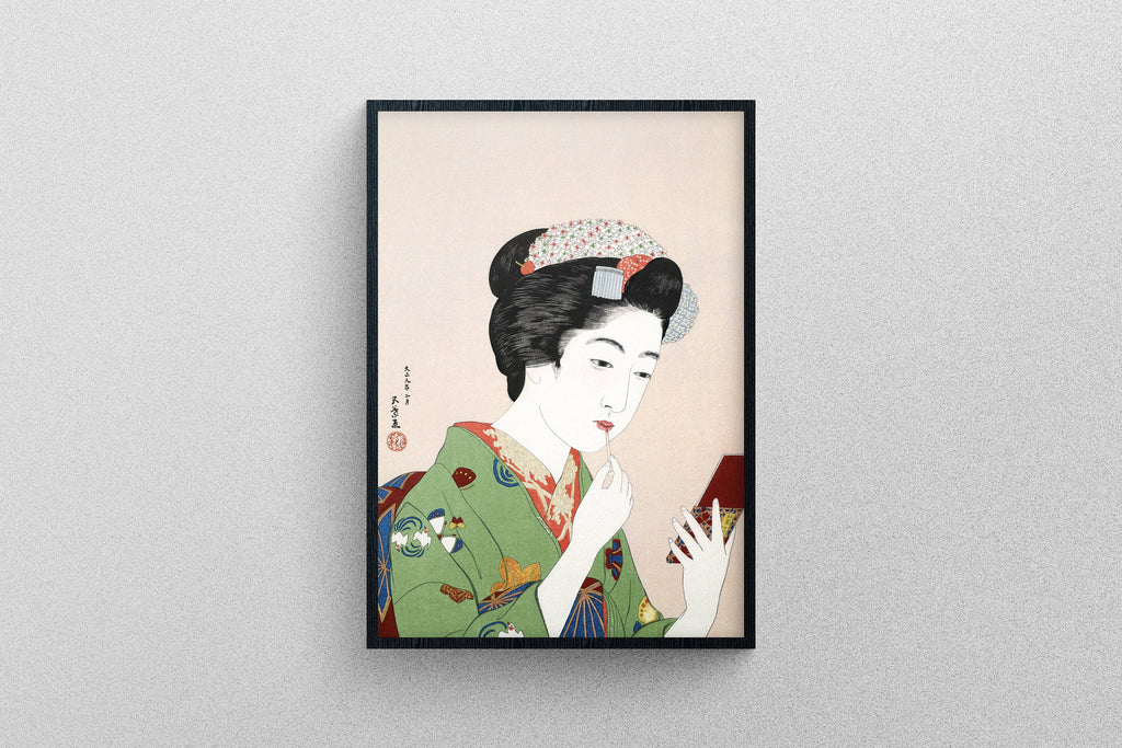 Woman Applying Rouge Print by Goyō Hashiguchi Poster Art