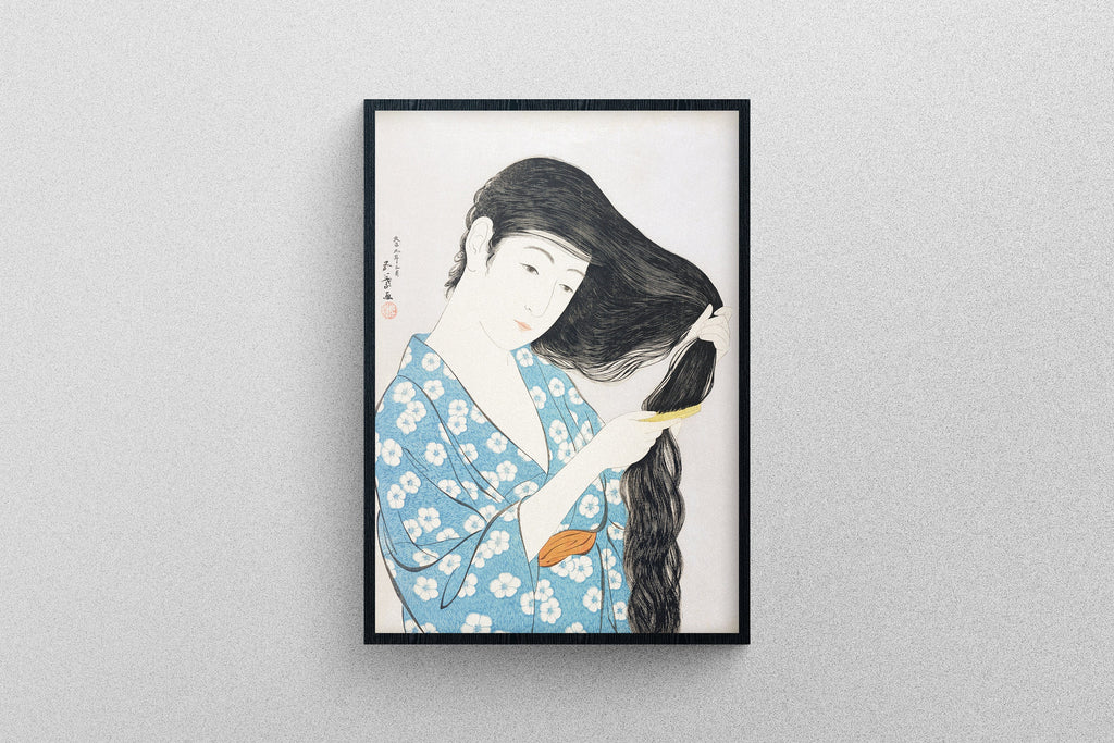 Woman Combing Her Hair Print by Goyō Hashiguchi Poster Art
