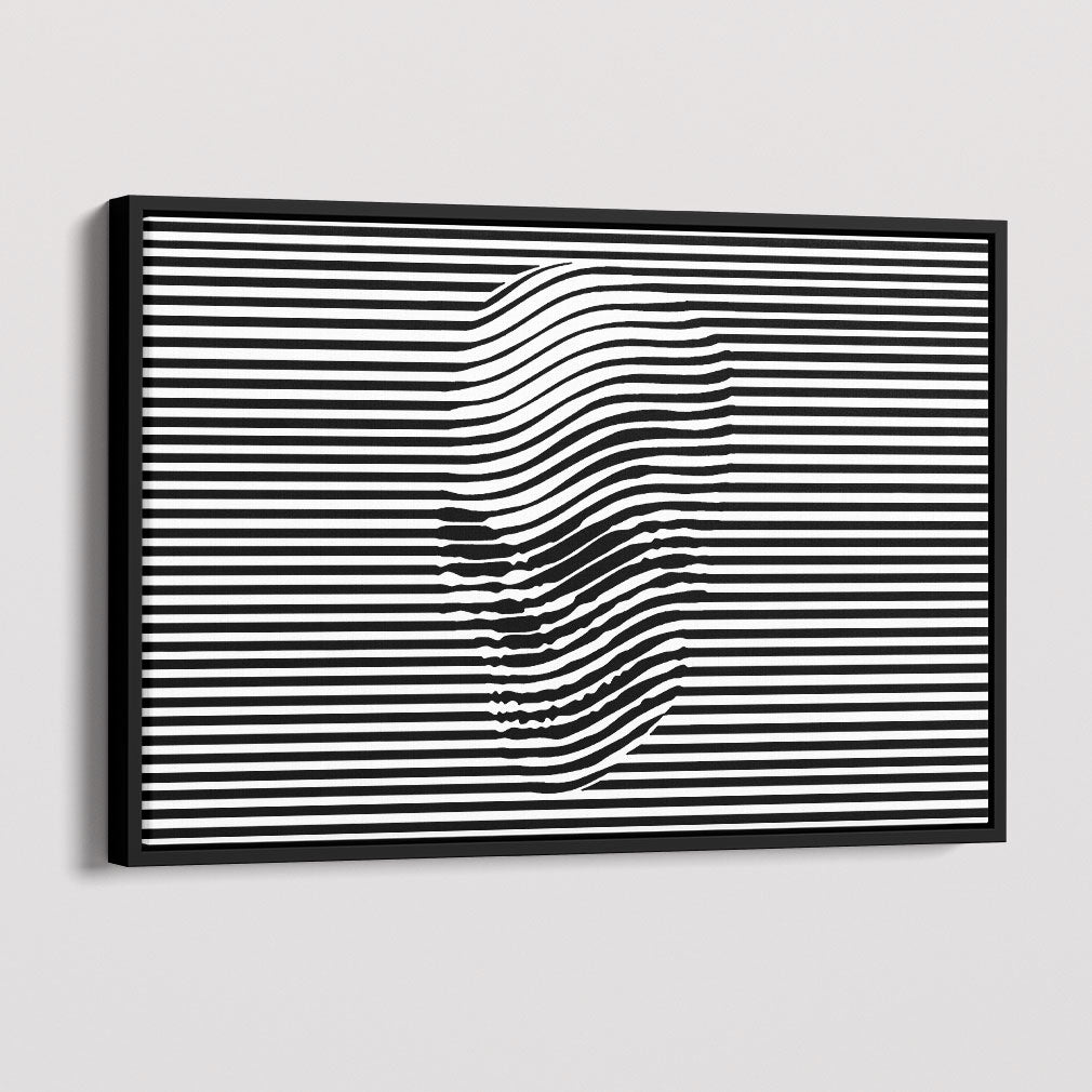 Abstract Black And White Skull Canvas
