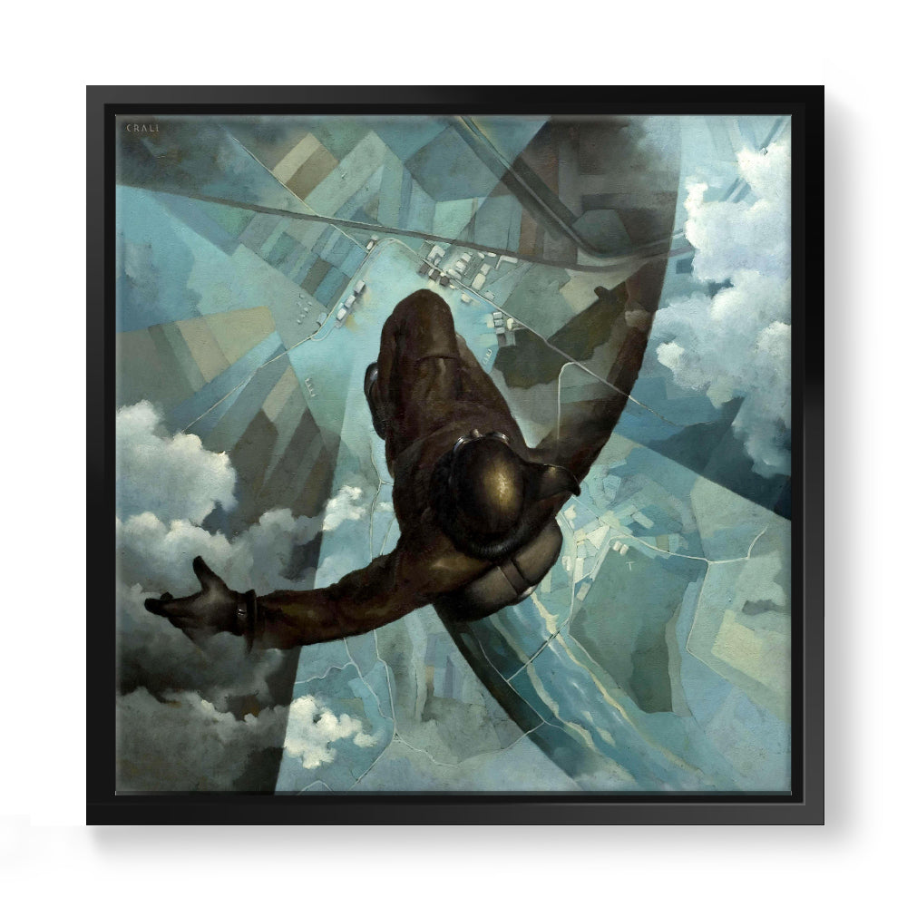 Before the Parachute Opens Tullio Crali Framed Canvas