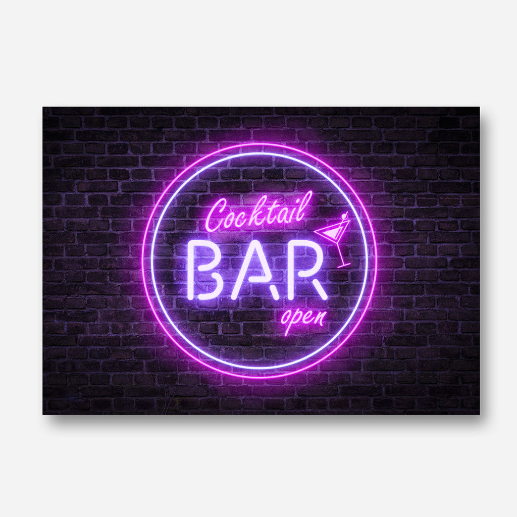 Neon Cocktail Bar Sign Print
