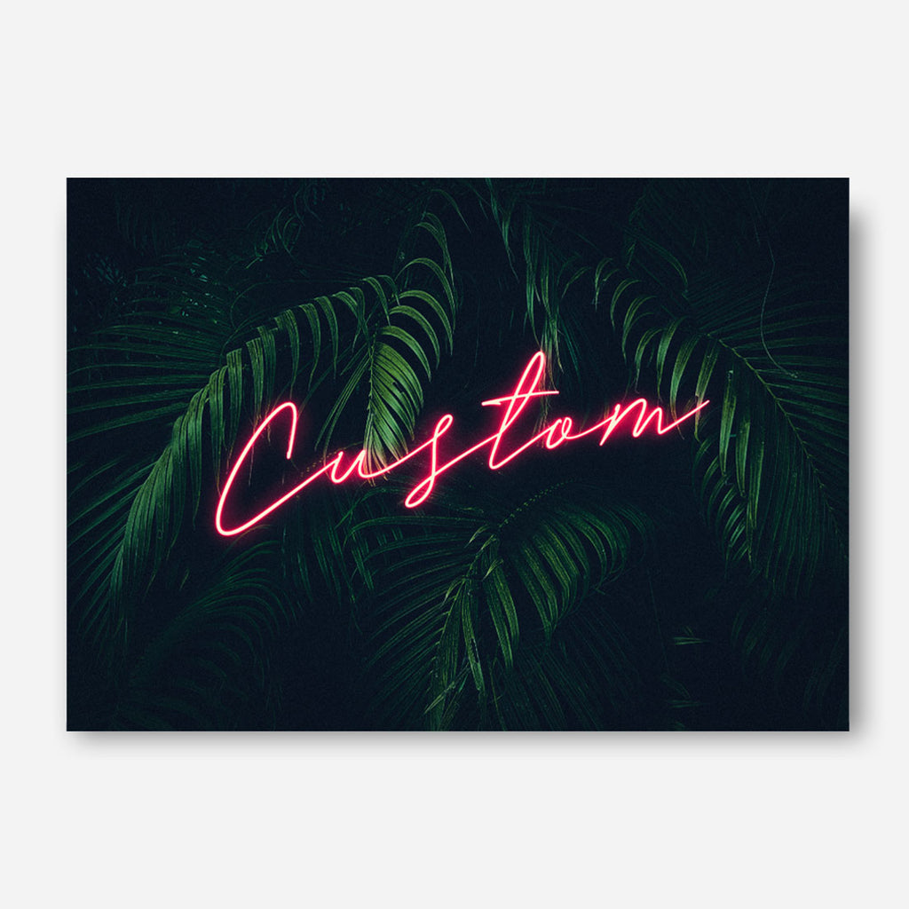 Custom Neon Palm Leaves Print