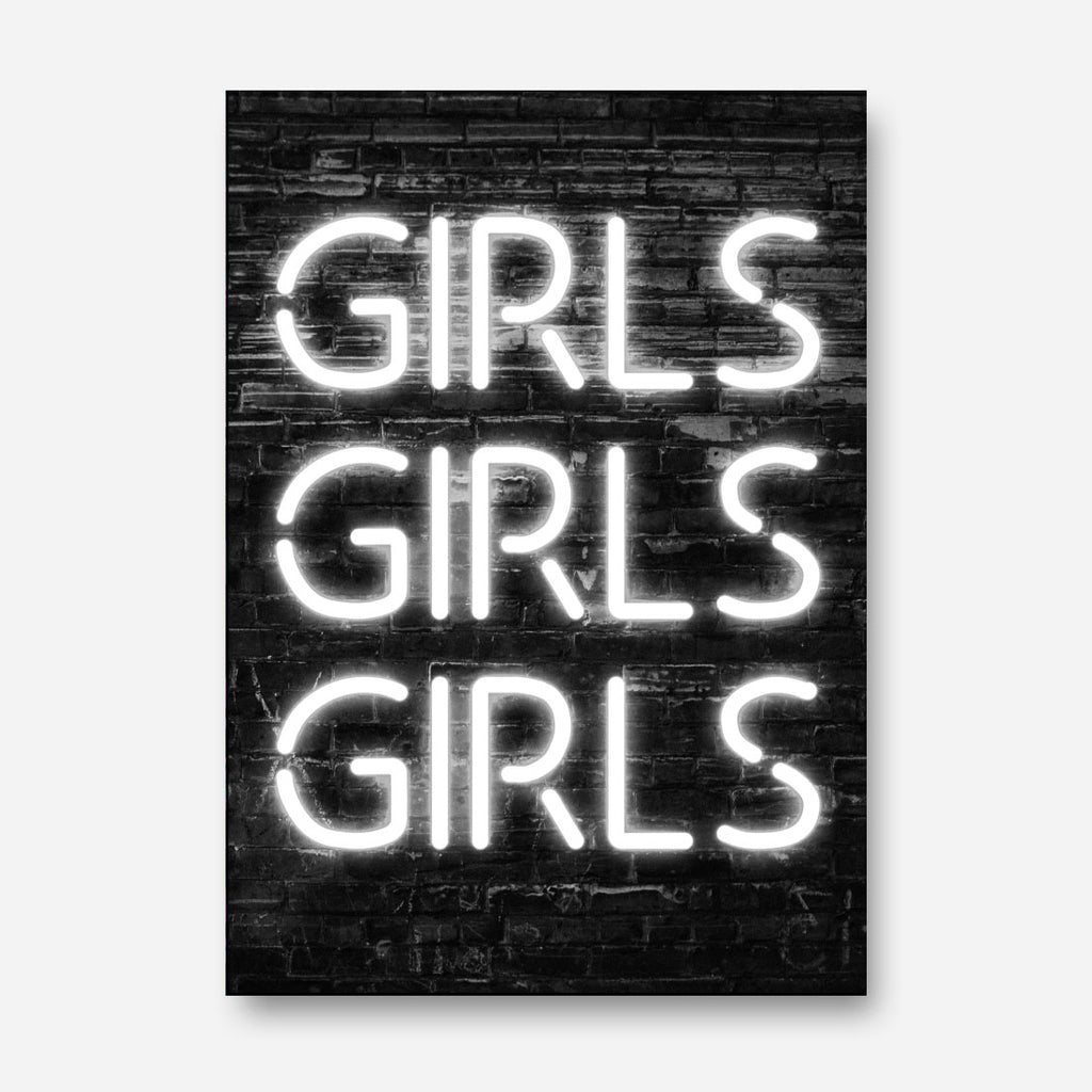 Neon GIRLS GIRLS GIRLS Print