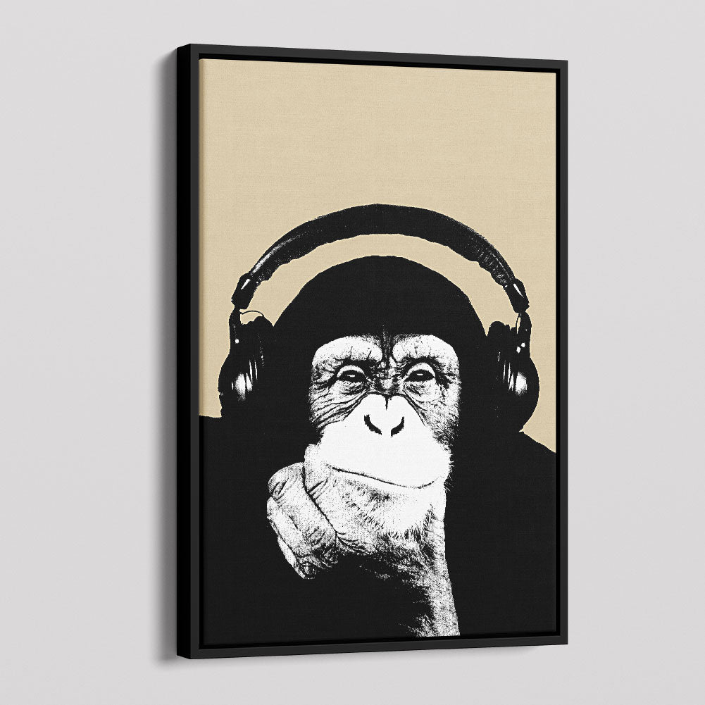 Monkey Headphones Canvas