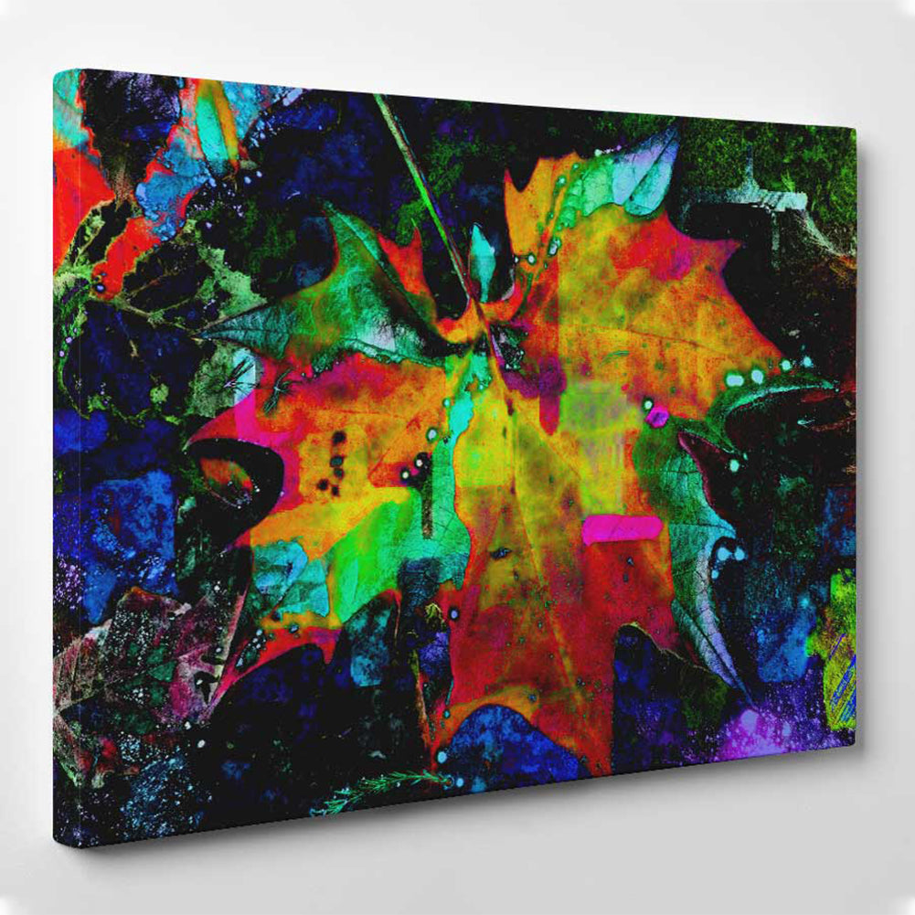 Abstract Multicolour Leaf canvas