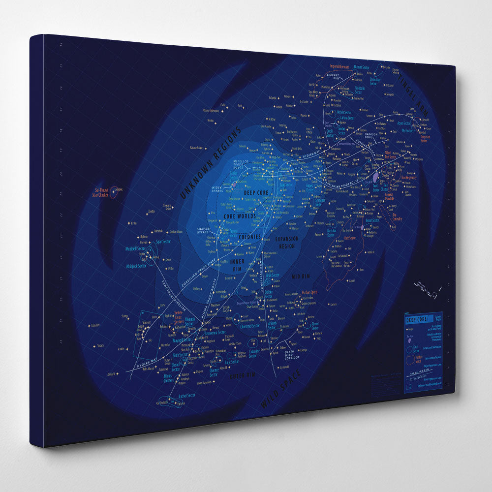 Galaxy Map Star Wars inspired Canvas