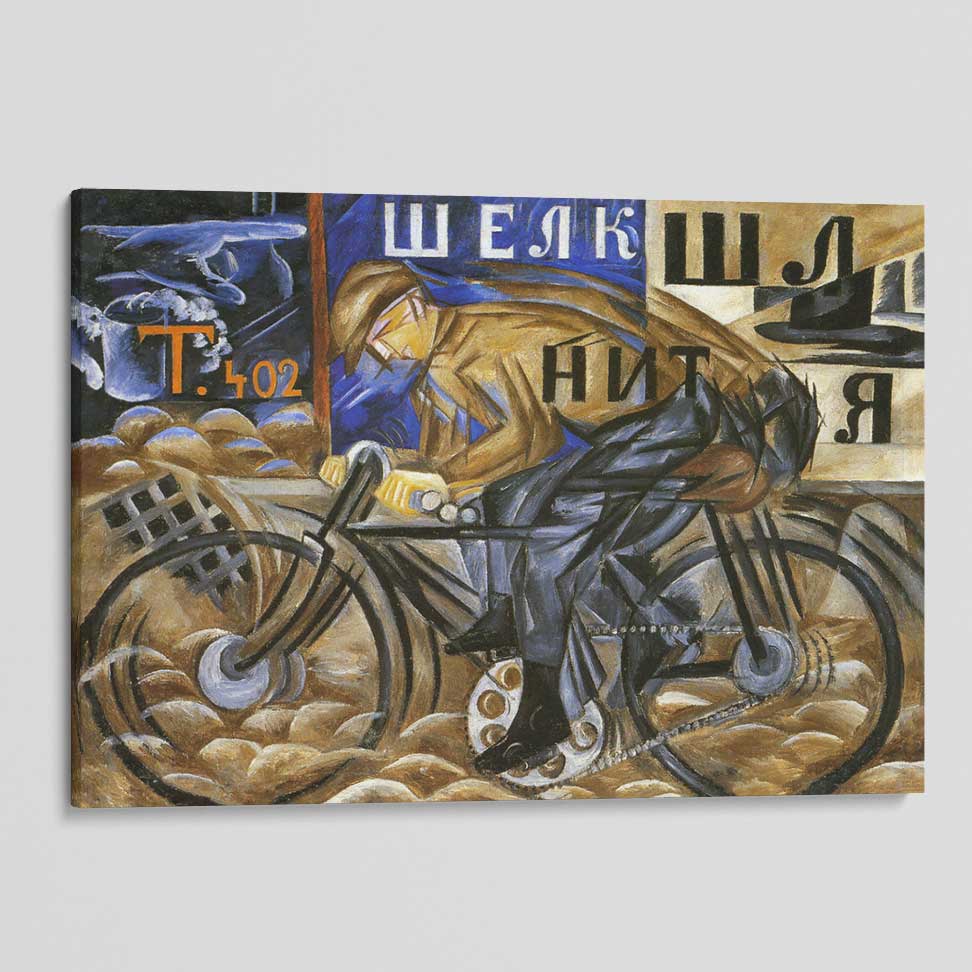 The Cyclist Futurist Canvas