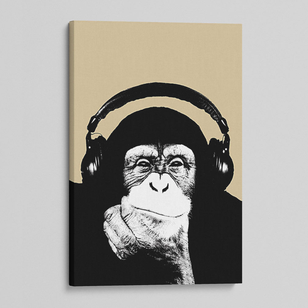 Monkey Headphones Canvas